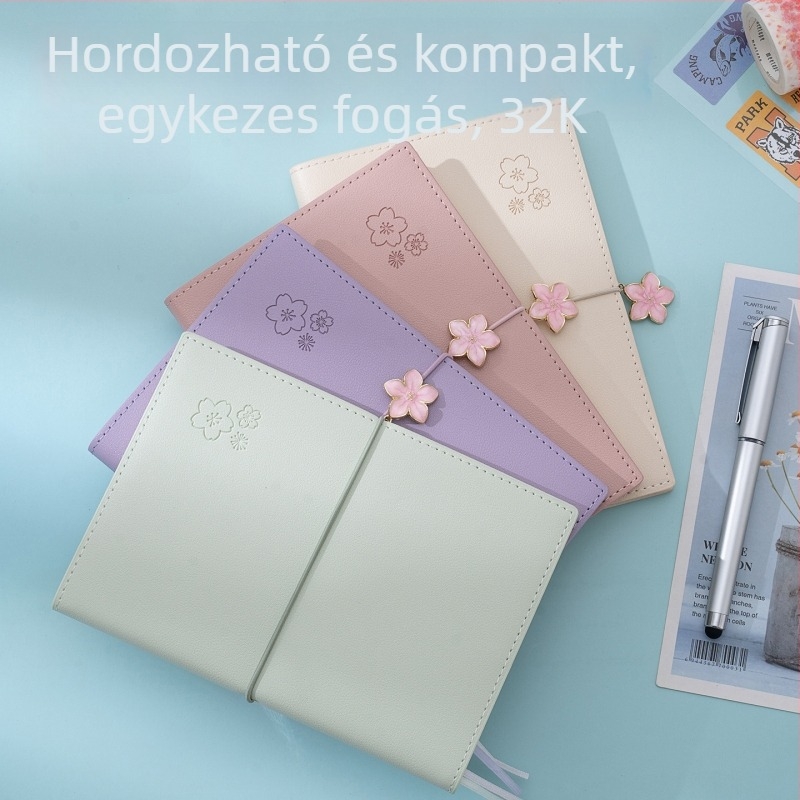 Napló Sakura sorozat, varrott kötés, PU borító, Dowling papír, 80 g, 50-100 oldal