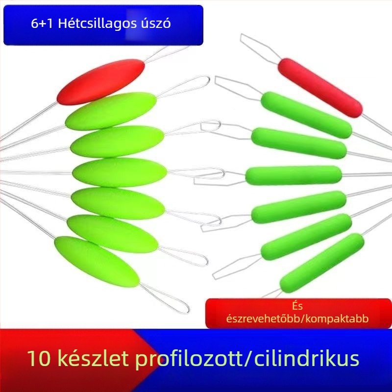 Függőleges sodrású horgász úszó – hétcsillagos, magas érzékenység, hengeres olív alakú forma, kompozit anyagból