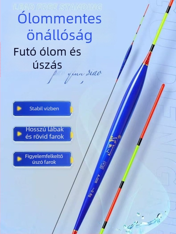 Függőleges sodrású horgász úszó, Yueyang threesome márka, kompozit anyag, származás Linxiang, Hunan, kategória: horgász úszók és bóják
