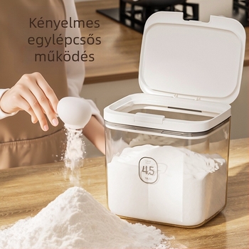 Youqin műanyag négyszögletes tárolóedény, 5L+ kapacitás, testreszabható, mikrohullámú sütőhöz nem alkalmas