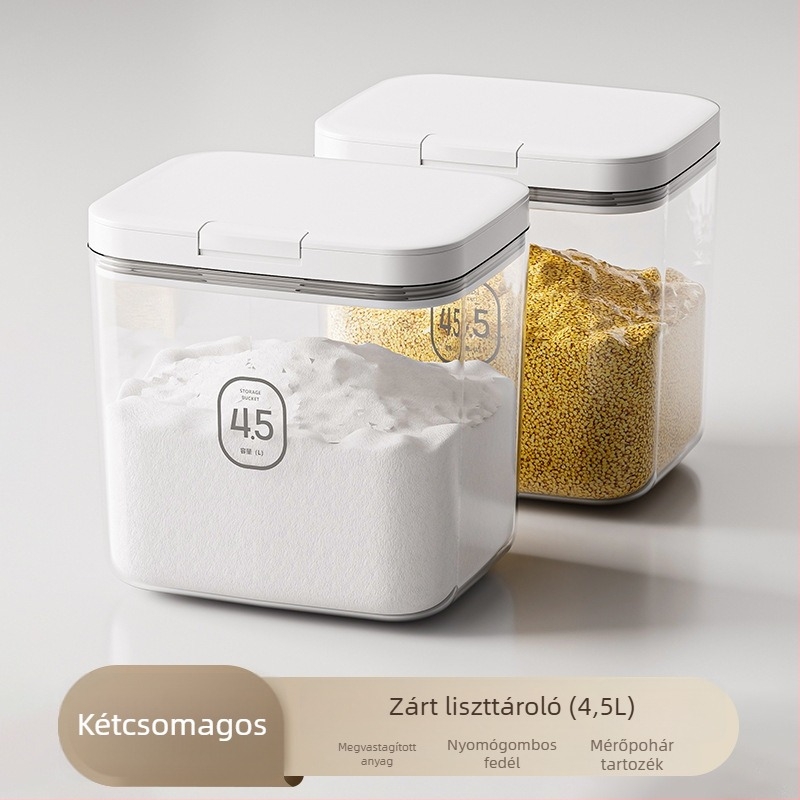 Youqin műanyag négyszögletes tárolóedény, 5L+ kapacitás, testreszabható, mikrohullámú sütőhöz nem alkalmas