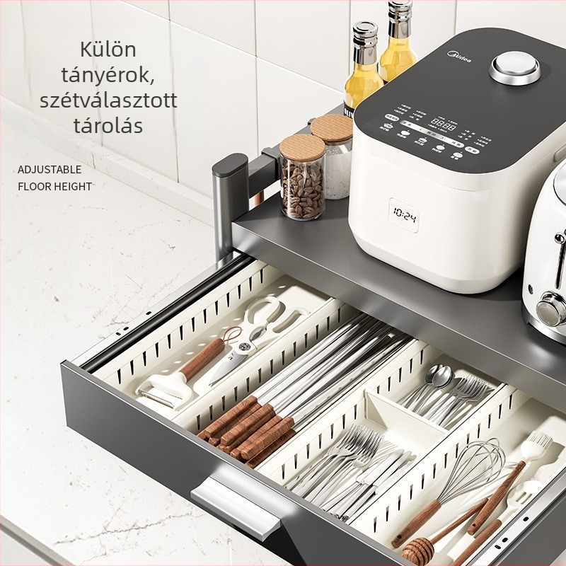 Five run márkájú karbonacélból készült, többfunkciós konyhai mikrosütő polc