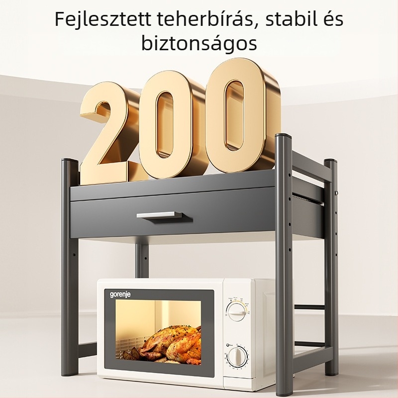 Five run márkájú karbonacélból készült, többfunkciós konyhai mikrosütő polc