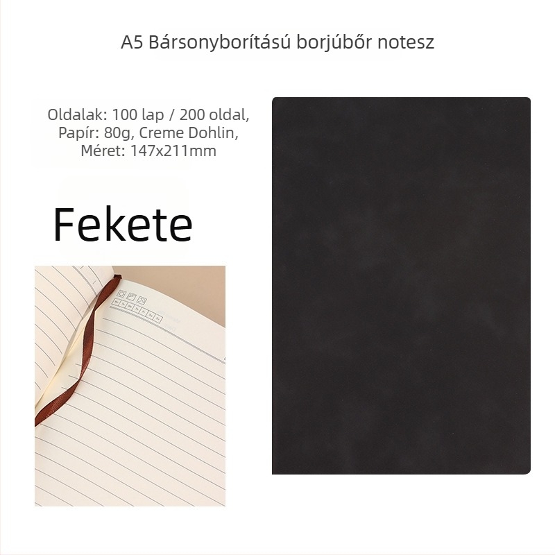 Start Macro notesz PU bőr borítóval, drótos kötés, Dowling papír 80gsm