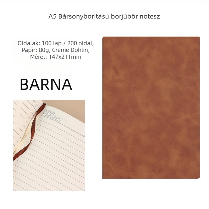 Start Macro notesz PU bőr borítóval, drótos kötés, Dowling papír 80gsm
