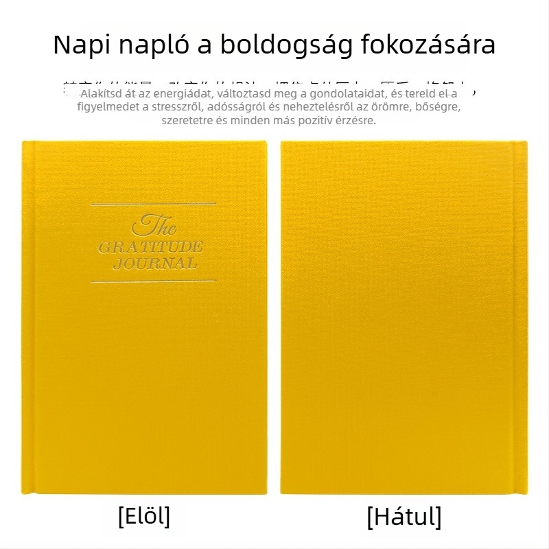 2026-os nemzetközi angol kiadású hála-napló, napi tervező, len borítású notesz