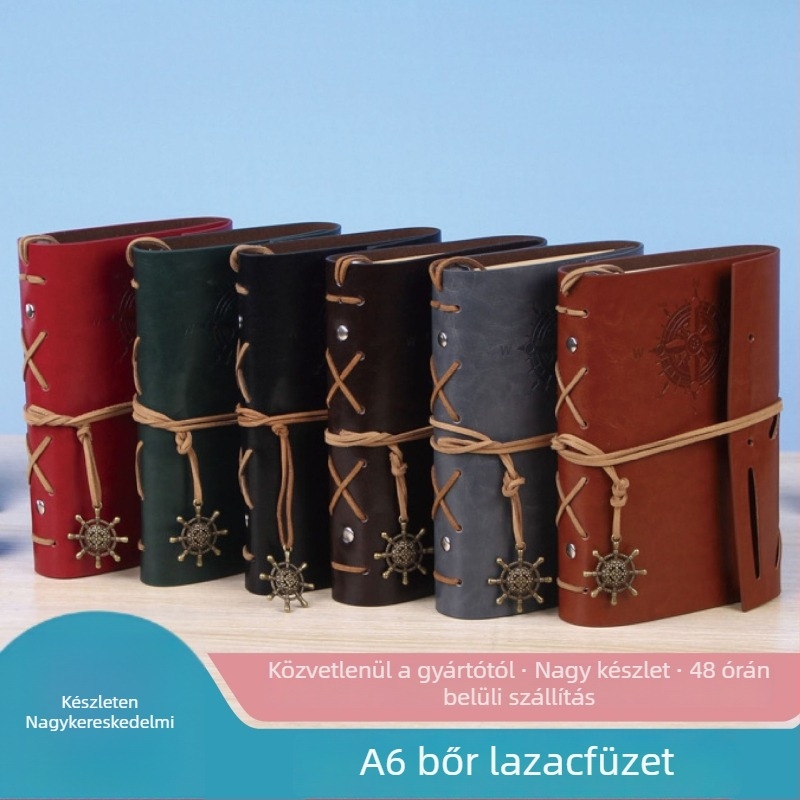 Jegyzetfüzet nosztalgikus retro stílussal, leválasztható lapokkal kötött, műbőr borítású fedél, kraft papír belső tartalom, 80 oldal, 100 g papír