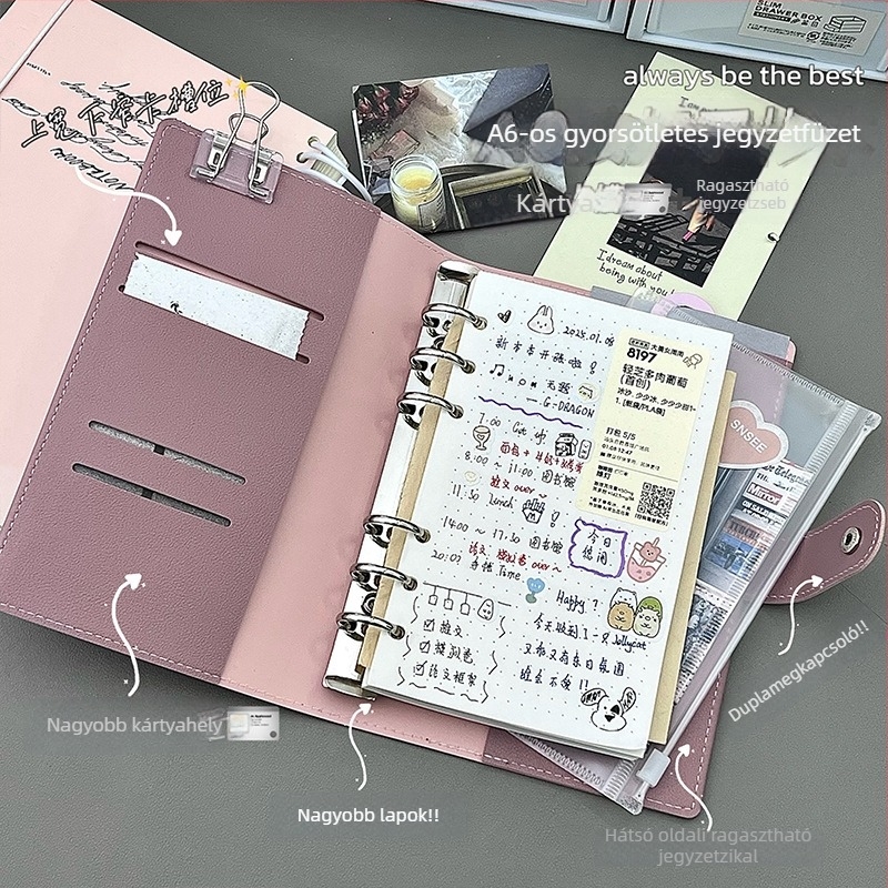 Binder-kötéses jegyzetfüzet, Creative Trends stílus, Hong Kong Letter márka, kötés: Binder binding, borító anyaga: Other
