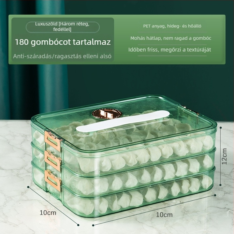Gombóc tároló doboz kínai stílusú dizájnnal, élelmiszer-minőségű műanyag, tárolás és frissesség megőrzése