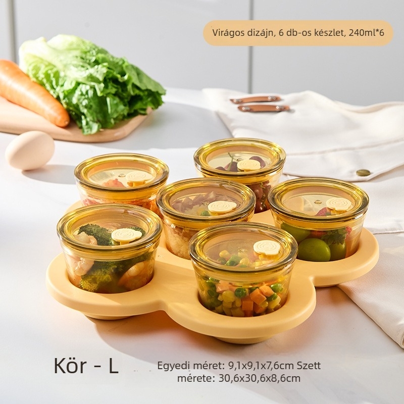 Mini boroszilikát üveg ételtároló doboz belső vákuumzárással, mikrózható