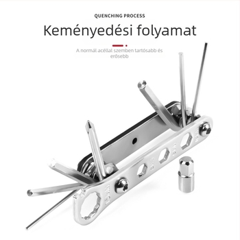 Kerékpár javító készlet, többfunkciós kulcskészlet, 15-az-1-ben / 16-az-1-ben, fém, Jielun márka