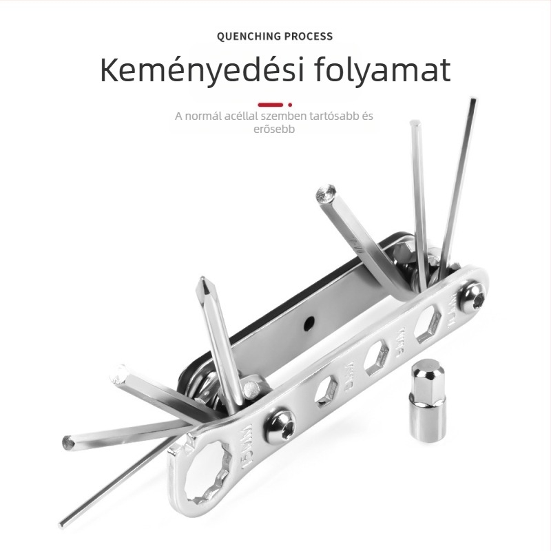Kerékpár javító készlet, többfunkciós kulcskészlet, 15-az-1-ben / 16-az-1-ben, fém, Jielun márka