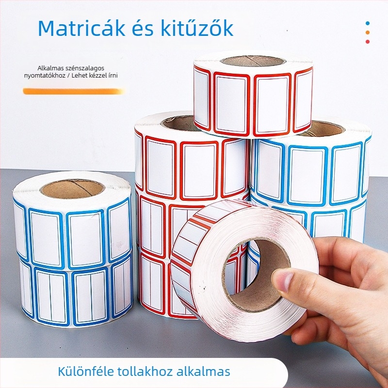 Fire rolos öntapadós címkék – kézzel írt névtáblák, PVC anyag, 1000 címke/tekercs
