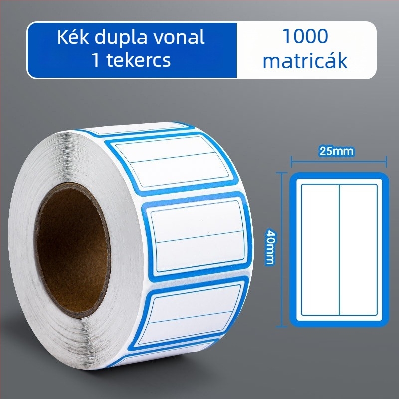 Fire rolos öntapadós címkék – kézzel írt névtáblák, PVC anyag, 1000 címke/tekercs