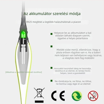 Danifu vertikális horgász úszó grafén anyaggal