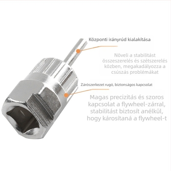 Jiexing márkájú BG-520G kerékpár Socket Wrench készlet fix rúddal a kazetta telepítéséhez és eltávolításához