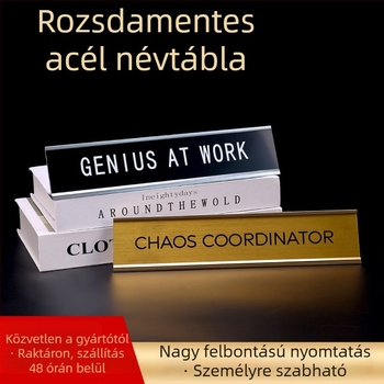 Alumínium ötvözetes asztali tábla L-alakú hornyokkal, fakéreg textúrával és UV-nyomtatással