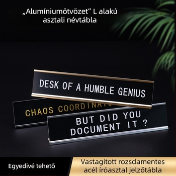 Alumínium ötvözetes asztali tábla L-alakú hornyokkal, fakéreg textúrával és UV-nyomtatással