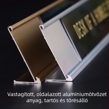 Alumínium ötvözetes asztali tábla L-alakú hornyokkal, fakéreg textúrával és UV-nyomtatással