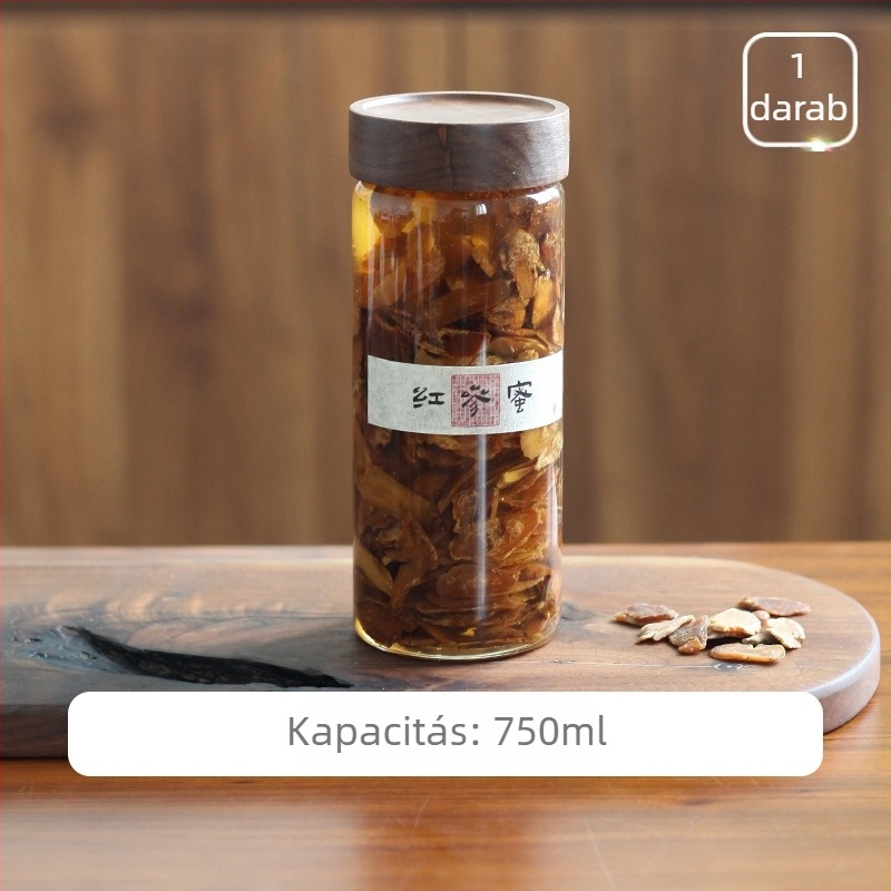 Élelmiszer-minőségű üveg tároló fedővel, mézre, lekvárra, madárfészek üvegre, gyömbércukorra és őszi körte szirupra