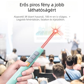 Pinsheng irodai lézeres oldalfordító toll; PPT távirányító toll, többfunkciós; anyag: műanyag + szilikon + fém; termékkód: 660500070003; logó nyomtatás lehetséges; testreszabás elérhető.