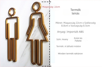ABS anyagú WC ajtó felirat – biztonság, bútorjelzés, készülékek jelzése, italok