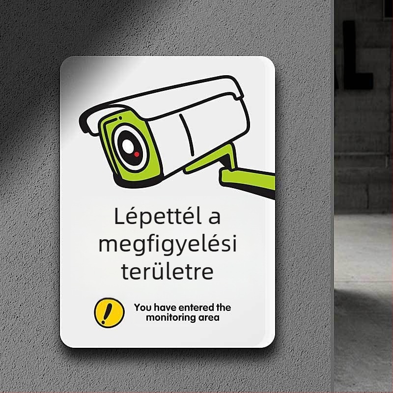 Beilong akril monitorozási zóna jelzőtábla, testreszabható, megfigyelési figyelmeztetés