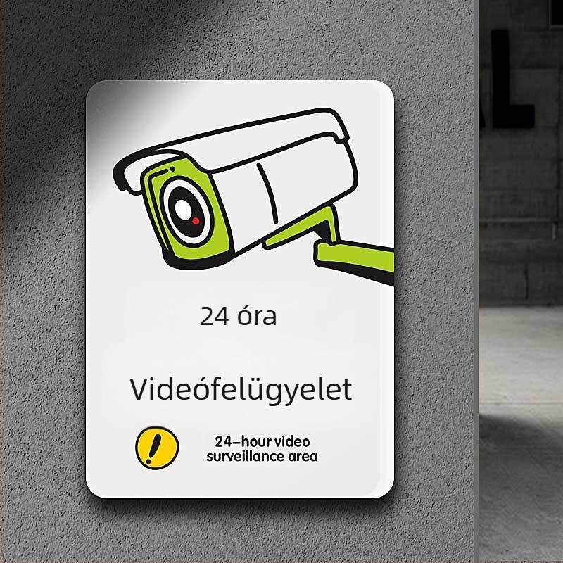Beilong akril monitorozási zóna jelzőtábla, testreszabható, megfigyelési figyelmeztetés
