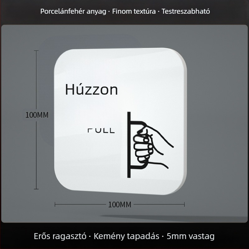 Akril tolóajtó jelzőtábla – be- és kilépés emlékeztető, UV-nyomtatás; Anyag: akril; Alkalmazás: iroda; Márka: Hao Long