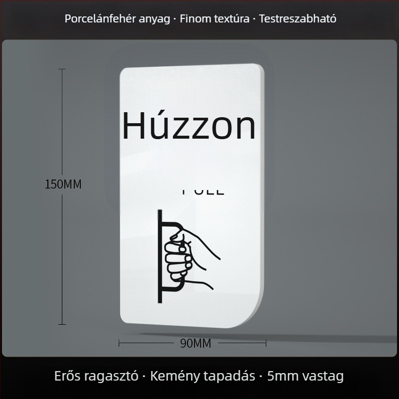 Akril tolóajtó jelzőtábla – be- és kilépés emlékeztető, UV-nyomtatás; Anyag: akril; Alkalmazás: iroda; Márka: Hao Long