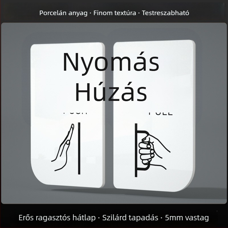 Akril tolóajtó jelzőtábla – be- és kilépés emlékeztető, UV-nyomtatás; Anyag: akril; Alkalmazás: iroda; Márka: Hao Long