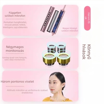 Vezetékes fülhallgató operátorok számára zajcsökkentő mikrofonnal, univerzális hangforrás, közvetlen csatlakozás