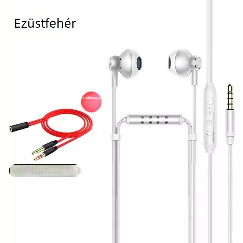 Vezetékes fülhallgató operátorok számára zajcsökkentő mikrofonnal, univerzális hangforrás, közvetlen csatlakozás