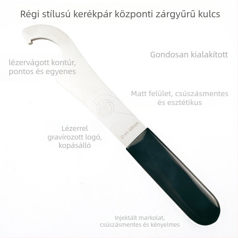 BIKERSAY Kerékpár alsócsapágy zárógyűrű kulcs horogfejjel, rozsdamentes acél + műanyag