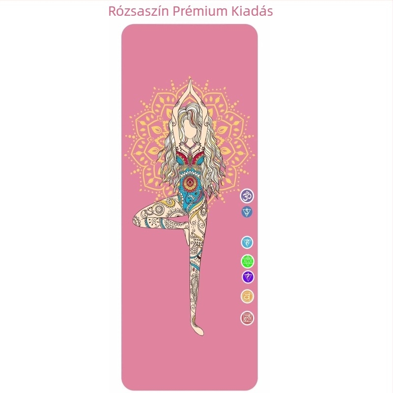 Jógaszőnyeg UV-digitális nyomtatással természetes gumiból, 4 mm vastagság, 2,4 kg tömeg, testreszabható, Aszanavonal-vezető mintázat