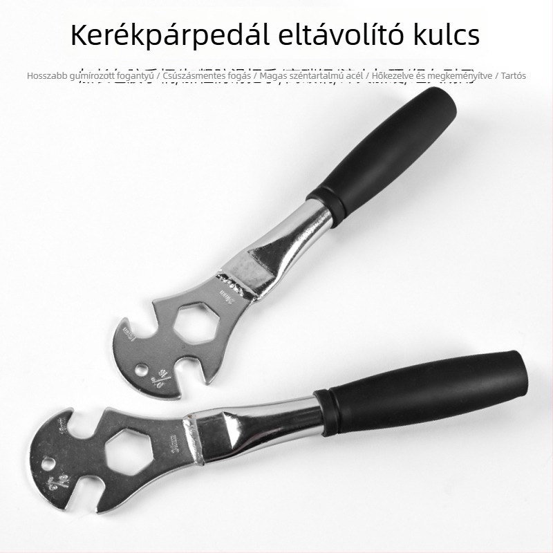 Hegyi kerékpár pedálkulcs – acélból készült eszköz az elülső és a hátsó tengely levételéhez, márka Linding