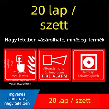 Kézi riasztó gomb matrica – tűzvédelmi jelzés