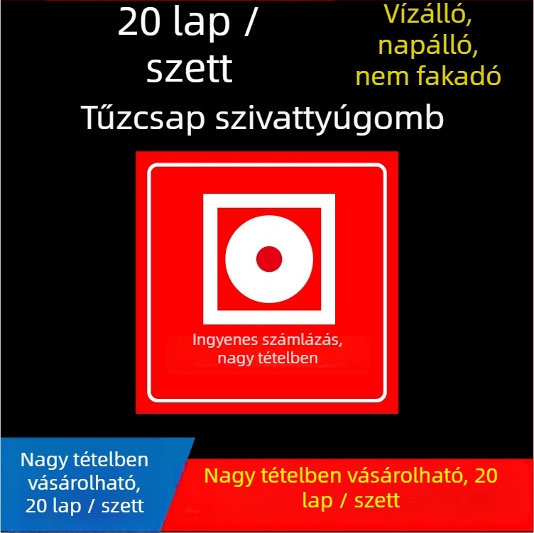 Kézi riasztó gomb matrica – tűzvédelmi jelzés