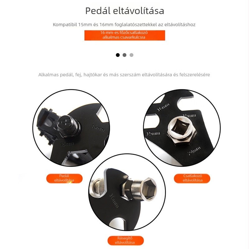 BOY kerékpár pedál kulcs, ötoldalas csatlakozókulcs, többfunkciós négy az egyben, szénacél