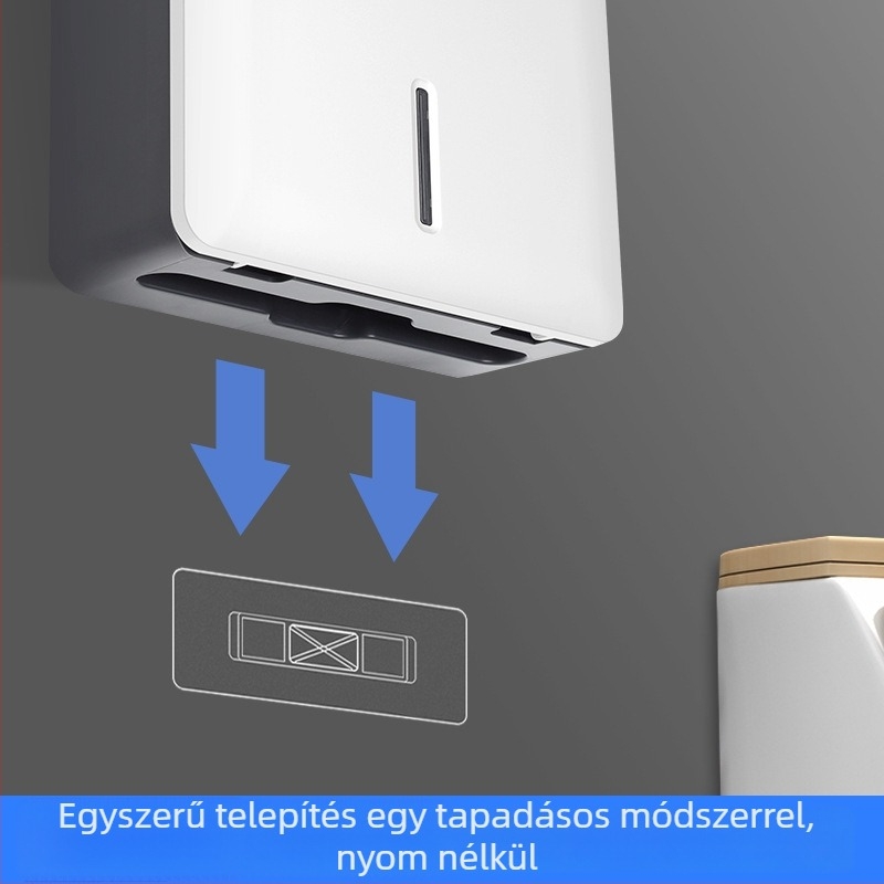 Fali papírzsebkendő doboz, fúrás nélküli, műanyag, MK-316, vízálló