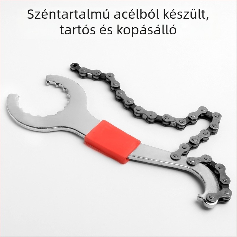 Három az egyben kerékpár tengely szerszám beépített tengelykulccsal, lendkerék rögzítő kulccsal és farokkampó kulccsal — acél, Yiquan