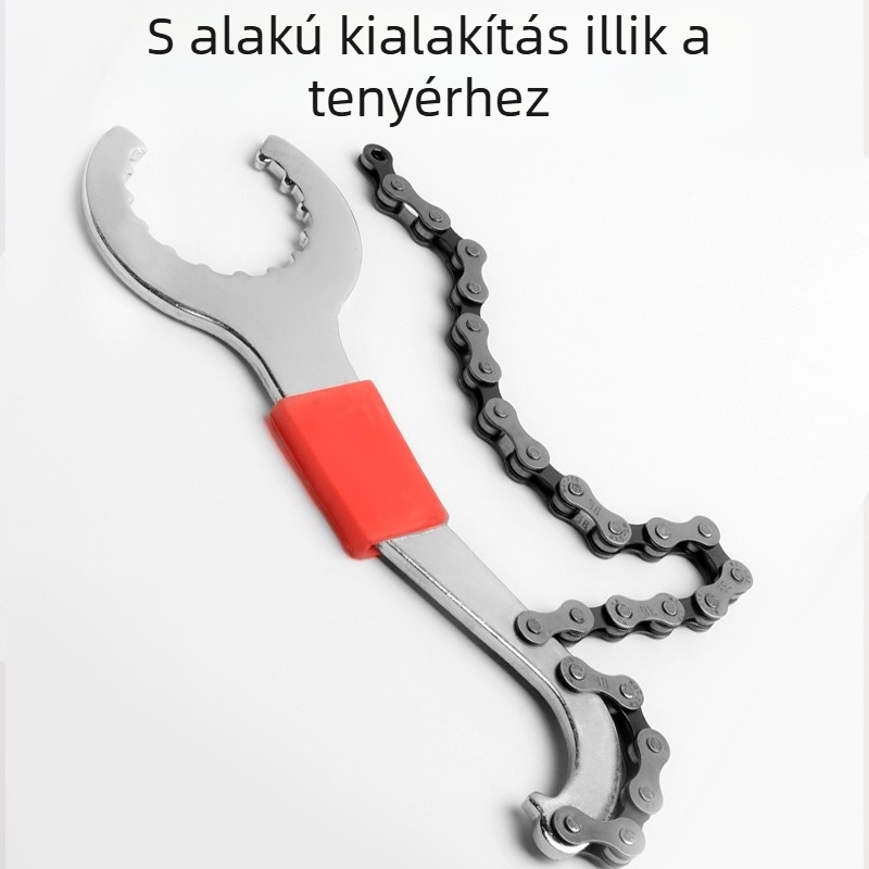 Három az egyben kerékpár tengely szerszám beépített tengelykulccsal, lendkerék rögzítő kulccsal és farokkampó kulccsal — acél, Yiquan