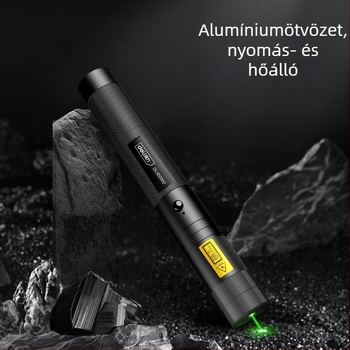 Hosszú hatótávú lézerpointer toll IR indikátorral és erős zseblámpával — LiPo akkumulátor, Effective márka