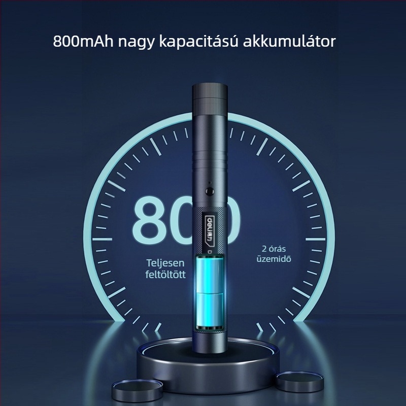 Hosszú hatótávú lézerpointer toll IR indikátorral és erős zseblámpával — LiPo akkumulátor, Effective márka