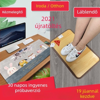 Elektronikus talpmelegítő alátét az íróasztal alatt – USB tápegység, pamut felső réteg, melegítő párna a lábaknak