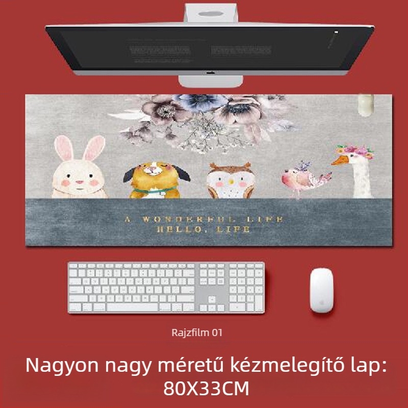 Elektronikus talpmelegítő alátét az íróasztal alatt – USB tápegység, pamut felső réteg, melegítő párna a lábaknak