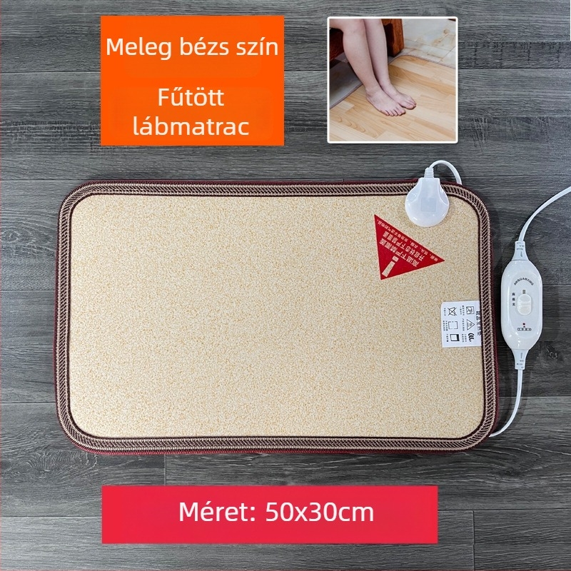 Elektronikus talpmelegítő alátét az íróasztal alatt – USB tápegység, pamut felső réteg, melegítő párna a lábaknak