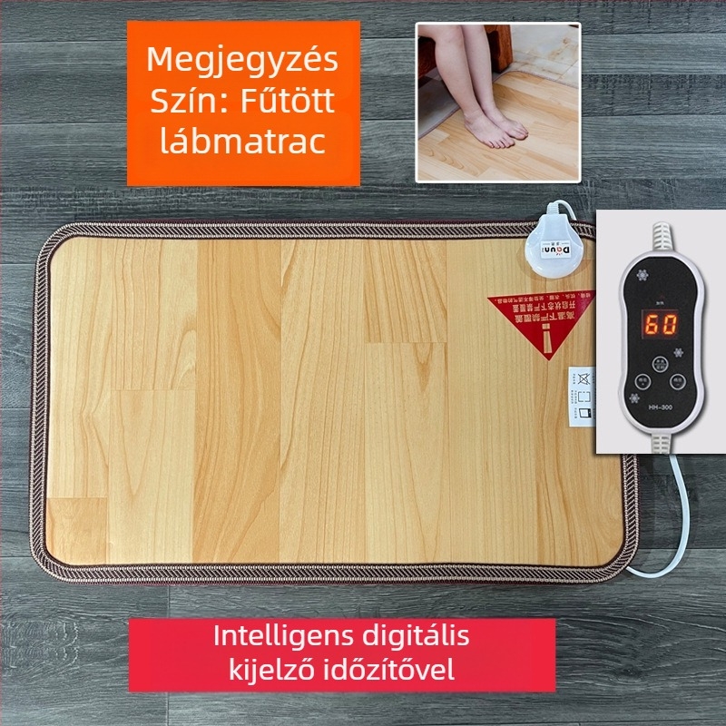 Elektronikus talpmelegítő alátét az íróasztal alatt – USB tápegység, pamut felső réteg, melegítő párna a lábaknak