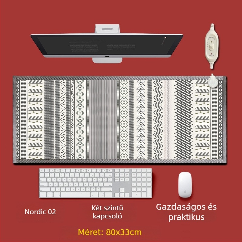 Elektronikus talpmelegítő alátét az íróasztal alatt – USB tápegység, pamut felső réteg, melegítő párna a lábaknak