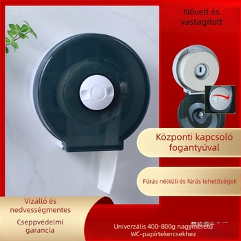 Fali WC-papírtartó doboz nagy tekercshez, vízálló műanyag, modell 4, 4 darabos készlet, kereskedelmi fürdőszobákhoz